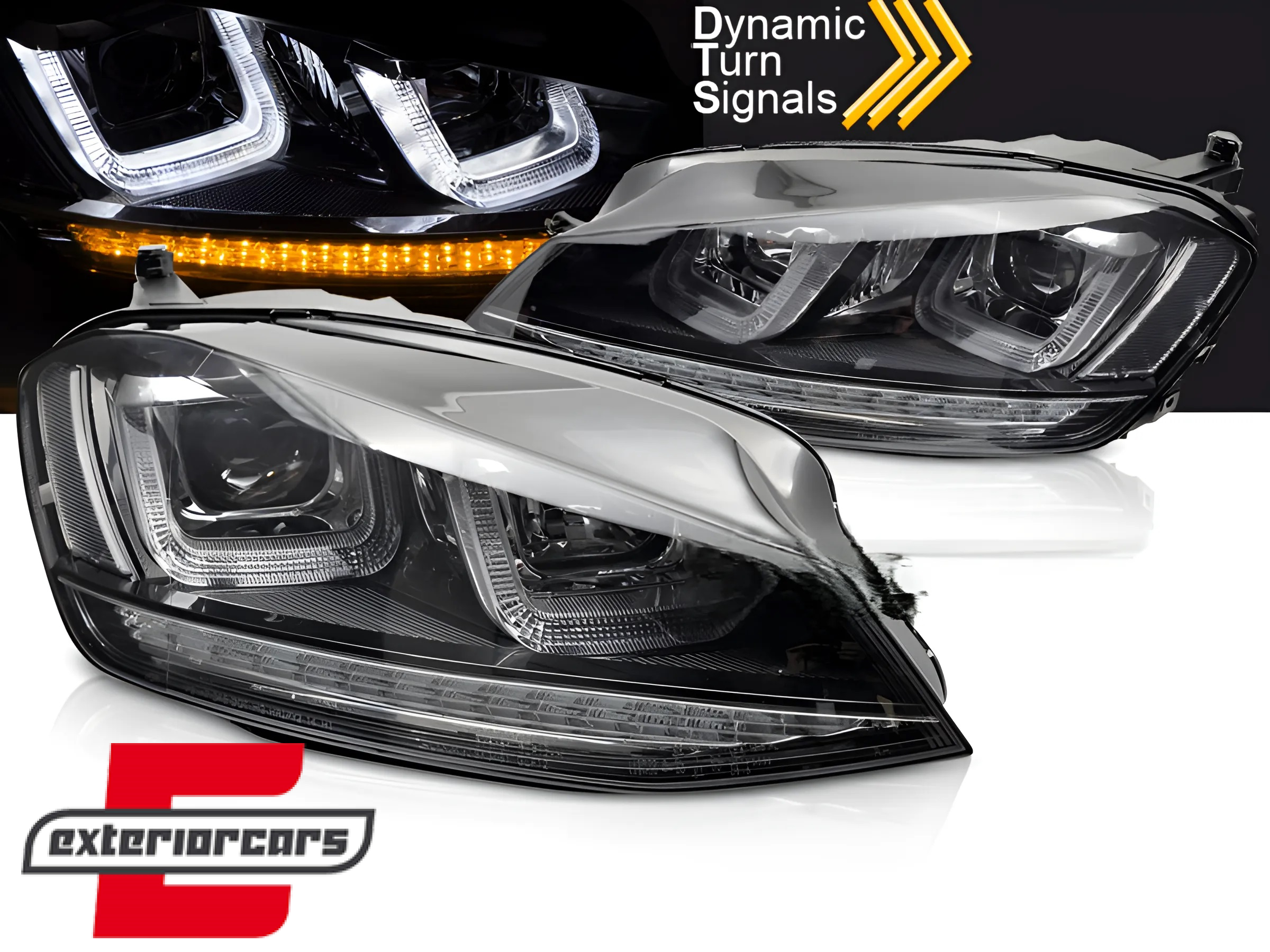 Prednja svjetla 3D LED DRL LED SEQ žmigavci R-line dizajn / VW Golf 7 VII (2012-2017)