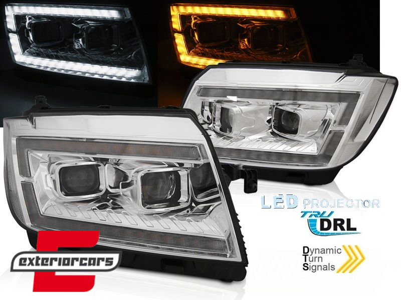 Full LED prednja svjetla LED DRL TubeLights SEQ žmigavci (chrome) / VW Crafter II (2017-)