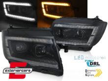 Full LED prednja svjetla LED DRL TubeLights SEQ žmigavci (crna) / VW Crafter II (2017-)