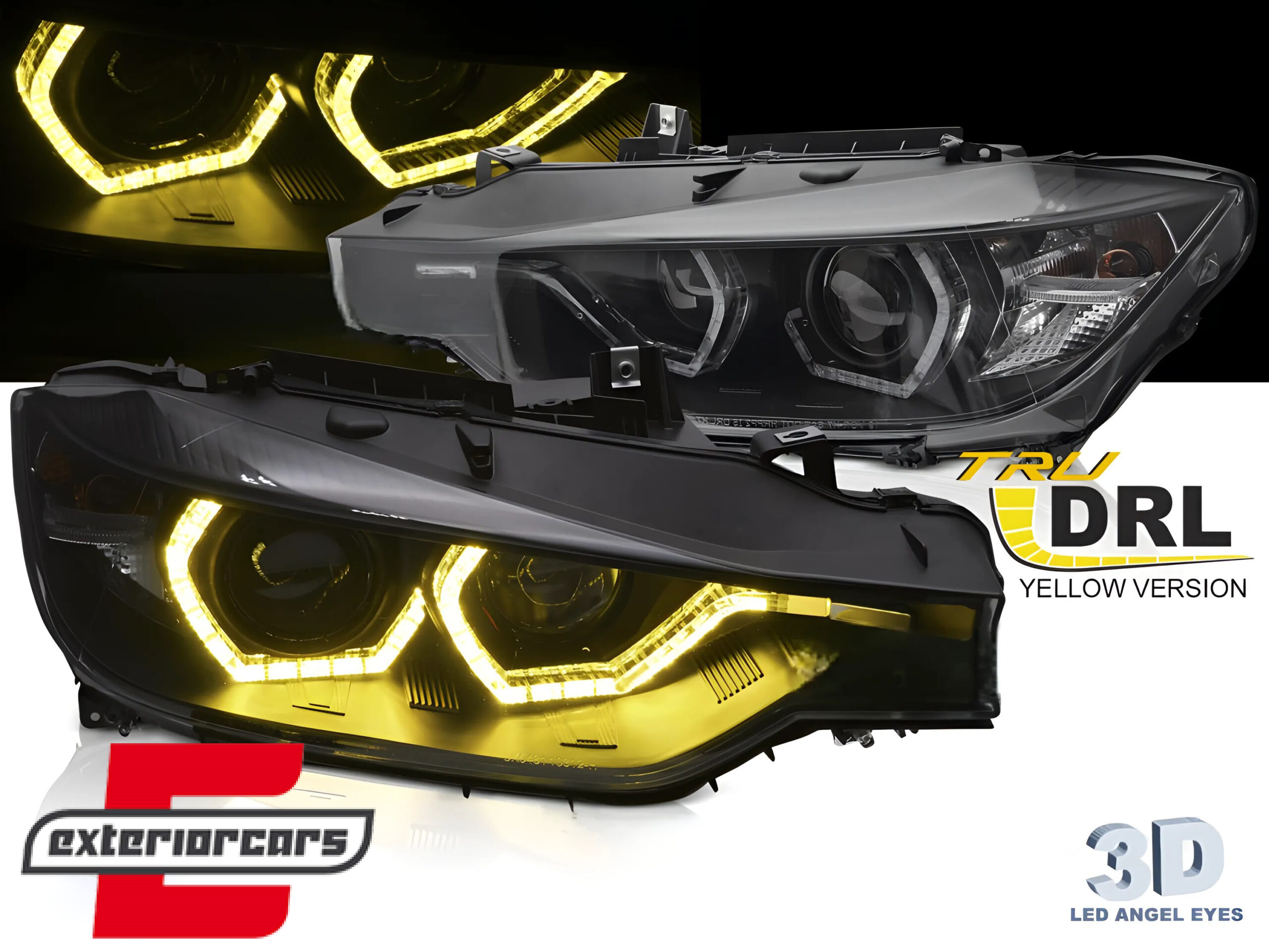 Prednja svjetla Angel Eyes LED DRL (crna) / BMW serije 3 F30 F31 limuzina karavan (10.2011-05.2015)