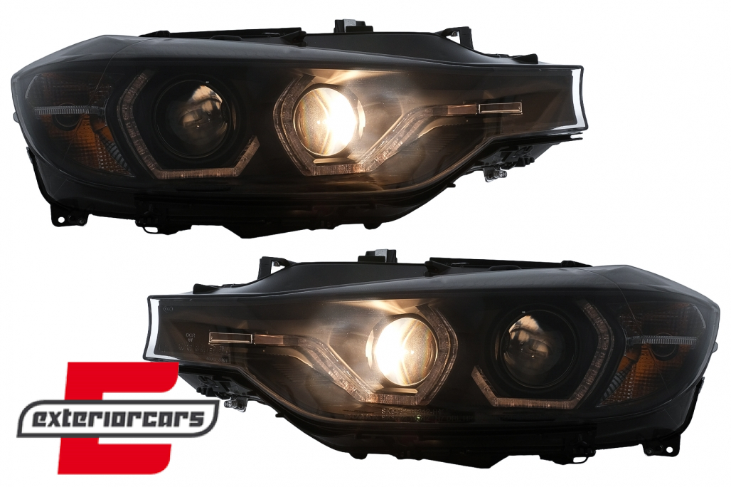 Prednja svjetla Angel Eyes LED DRL (crna) / BMW serije 3 F30 F31 limuzina karavan (10.2011-05.2015) - Slika 12