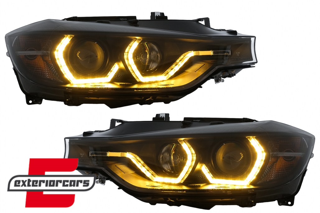 Prednja svjetla Angel Eyes LED DRL (crna) / BMW serije 3 F30 F31 limuzina karavan (10.2011-05.2015) - Slika 15