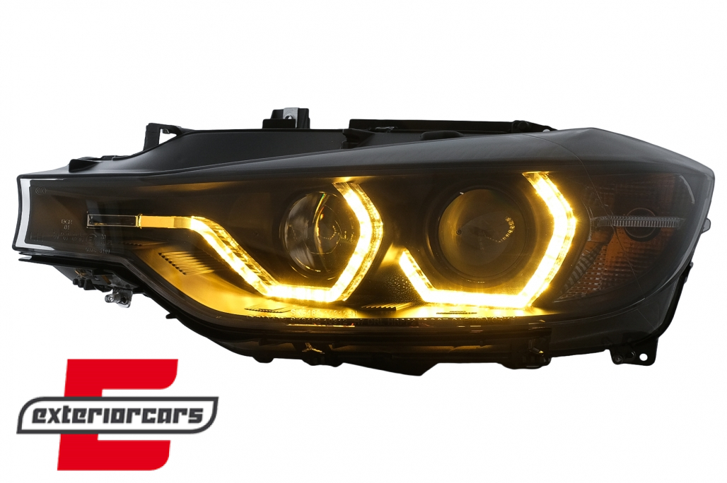 Prednja svjetla Angel Eyes LED DRL (crna) / BMW serije 3 F30 F31 limuzina karavan (10.2011-05.2015) - Slika 16