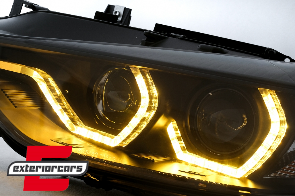 Prednja svjetla Angel Eyes LED DRL (crna) / BMW serije 3 F30 F31 limuzina karavan (10.2011-05.2015) - Slika 17
