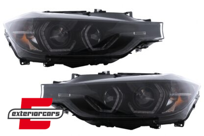 Prednja svjetla Angel Eyes LED DRL (crna) / BMW serije 3 F30 F31 limuzina karavan (10.2011-05.2015) - Slika 2