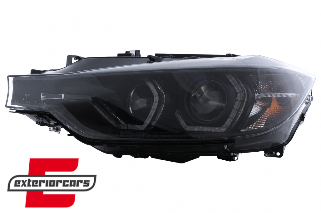 Prednja svjetla Angel Eyes LED DRL (crna) / BMW serije 3 F30 F31 limuzina karavan (10.2011-05.2015) - Slika 3