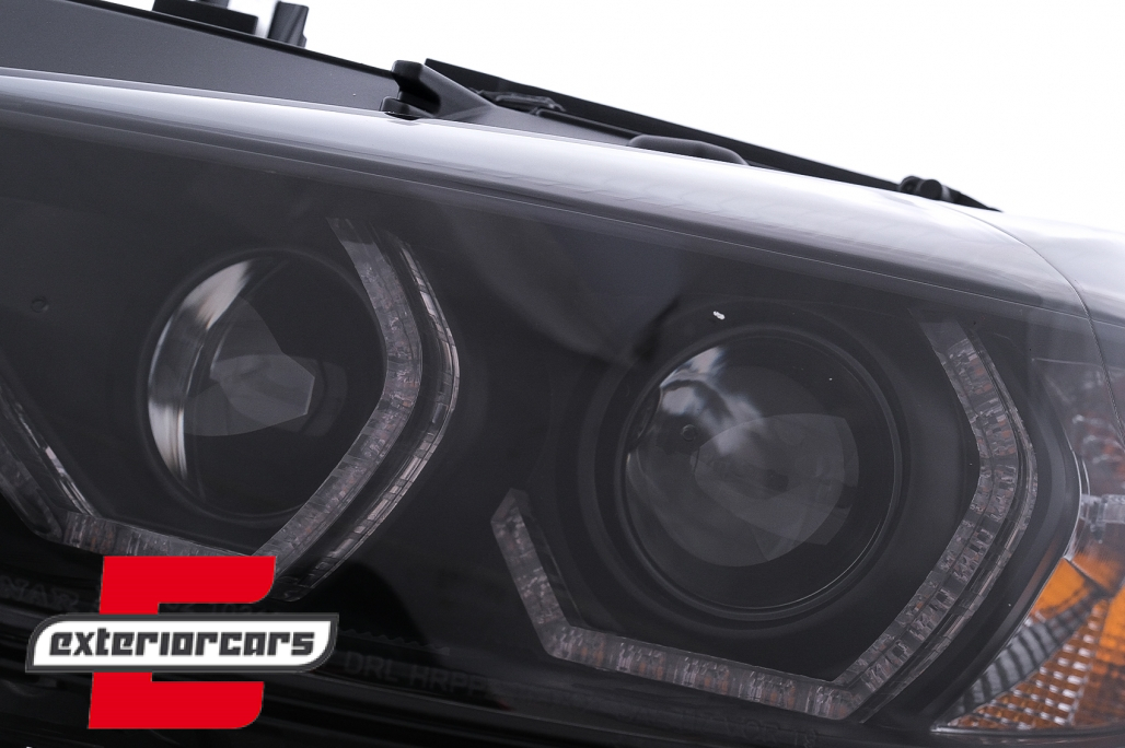 Prednja svjetla Angel Eyes LED DRL (crna) / BMW serije 3 F30 F31 limuzina karavan (10.2011-05.2015) - Slika 4