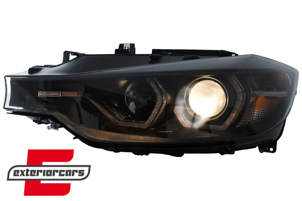 Prednja svjetla Angel Eyes LED DRL (crna) / BMW serije 3 F30 F31 limuzina karavan (10.2011-05.2015) - Slika 7