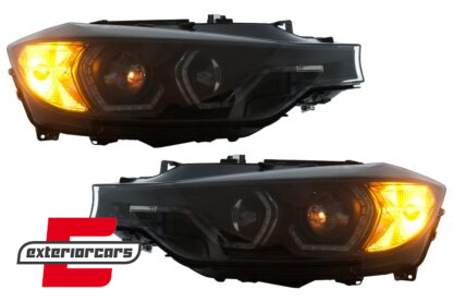 Prednja svjetla Angel Eyes LED DRL (crna) / BMW serije 3 F30 F31 limuzina karavan (10.2011-05.2015) - Slika 9