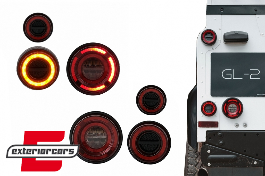 Glohh GL-2 full LED stražnja svjetla SEQ žmigavci (crvena) / Land Rover Defender L316 (1990-2016)