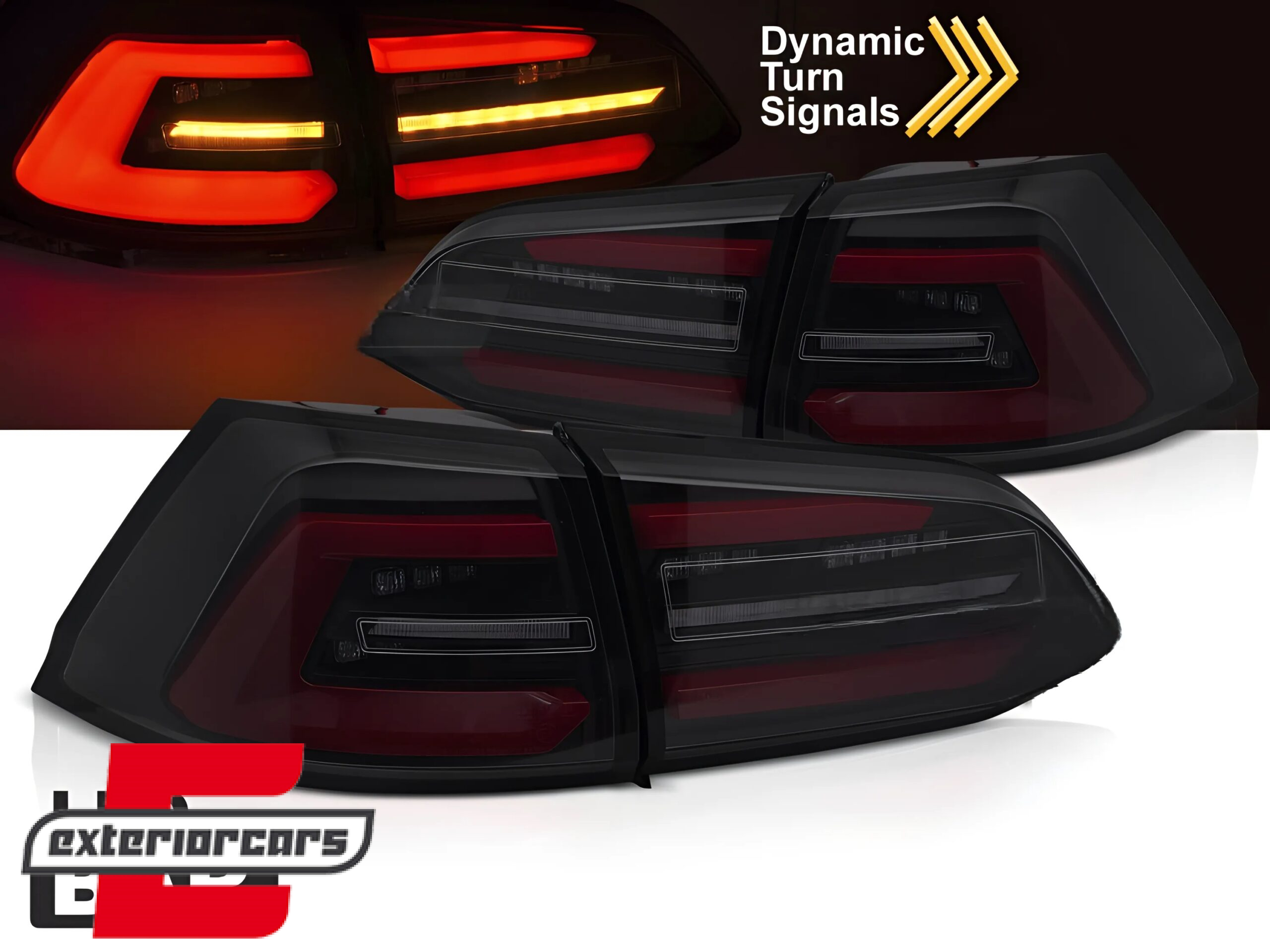 Full LED stražnja svjetla SEQ žmigavci (smoke/bijela/crvena) / VW Golf 7 (2013-2017) karavan