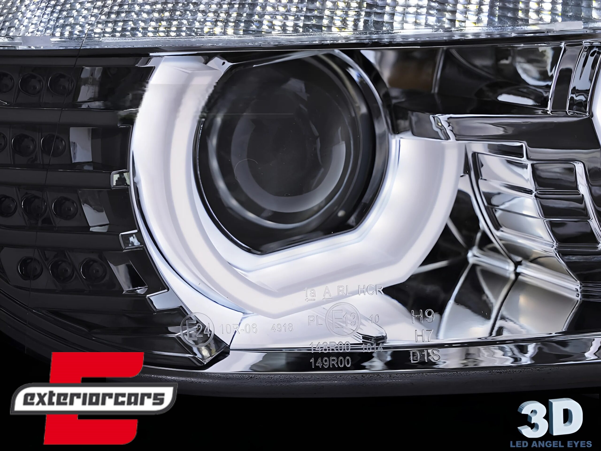 Prednja svjetla 3D LED Angel Eyes U-dizajn Xenon (chrome) / BMW serije 3 F30 F31 limuzina karavan (10.2011-05.2015) - Slika 4