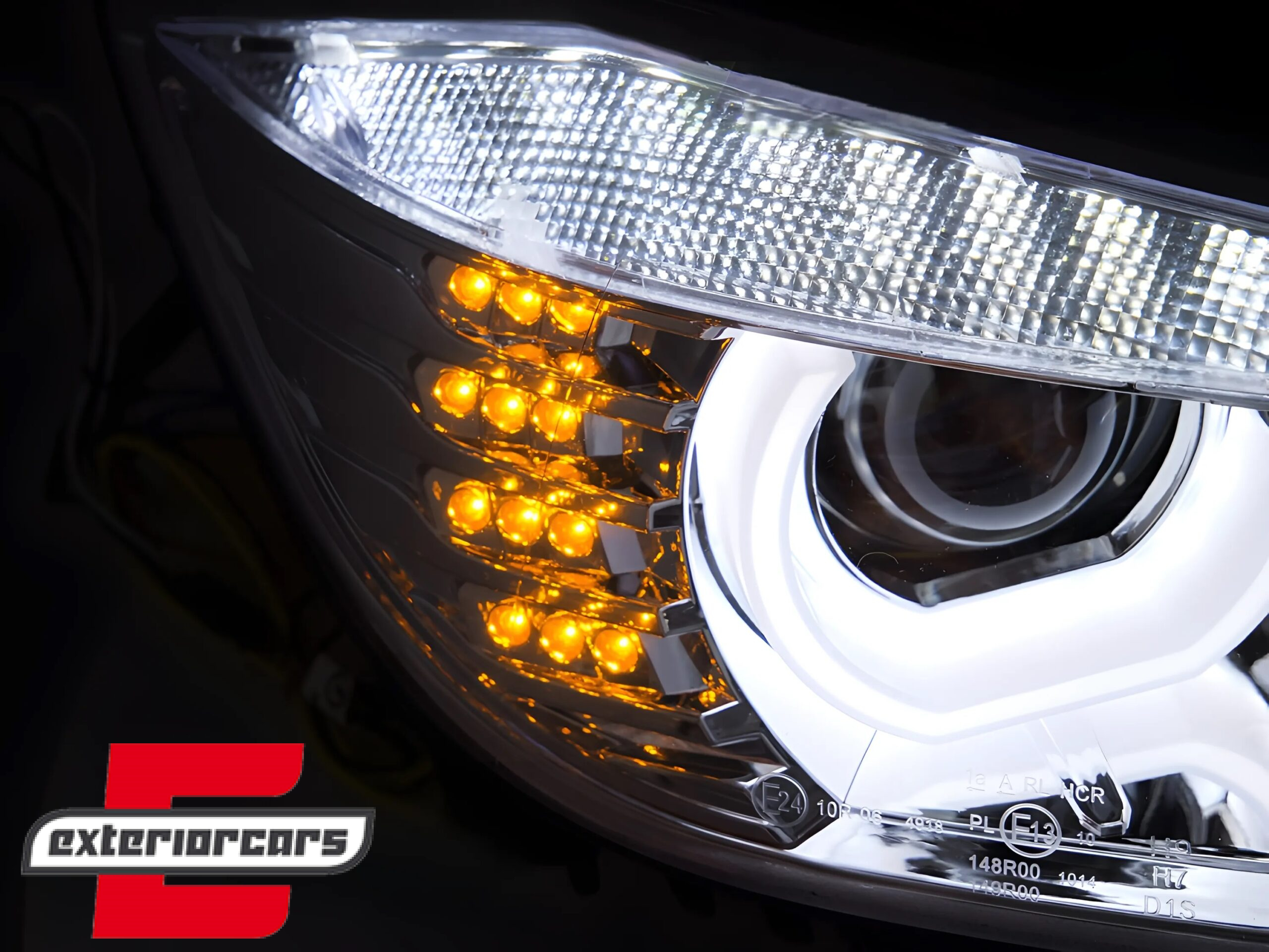 Prednja svjetla 3D LED Angel Eyes U-dizajn Xenon (chrome) / BMW serije 3 F30 F31 limuzina karavan (10.2011-05.2015) - Slika 5