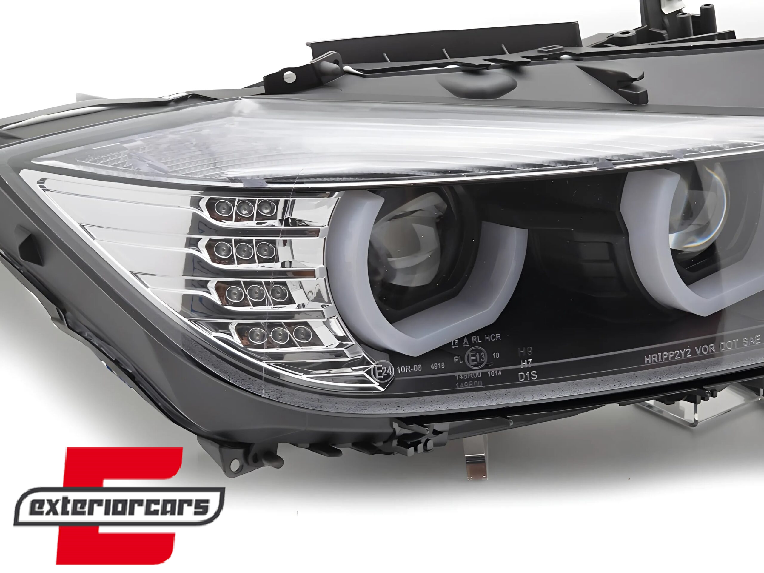 Prednja svjetla 3D LED Angel Eyes U-dizajn Xenon (crna) / BMW serije 3 F30 F31 limuzina karavan (10.2011-05.2015) - Slika 3