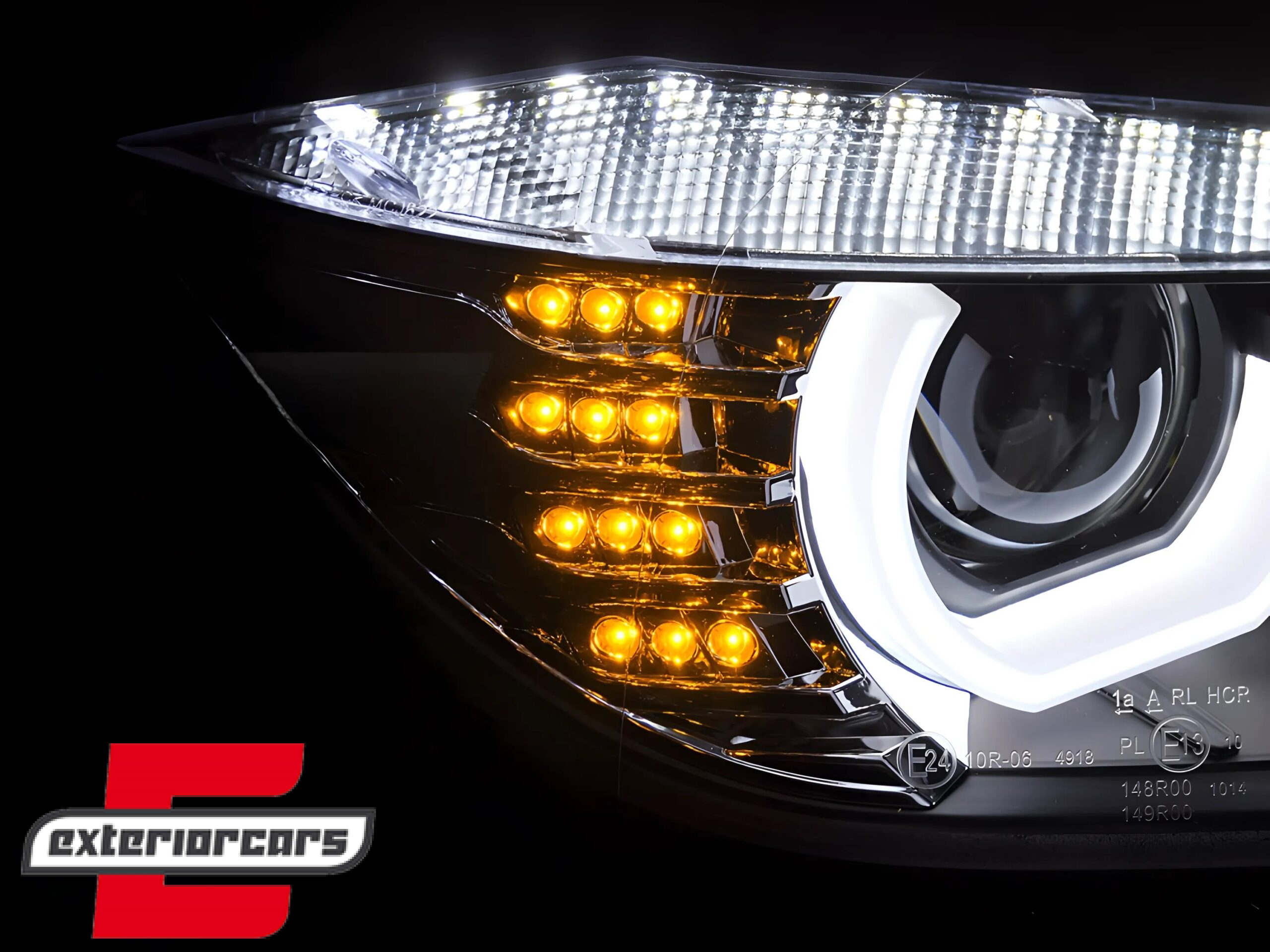 Prednja svjetla 3D LED Angel Eyes U-dizajn Xenon (crna) / BMW serije 3 F30 F31 limuzina karavan (10.2011-05.2015) - Slika 6