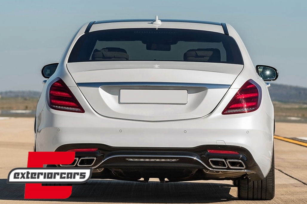 Difuzor zraka & nastavci auspuha S63 AMG dizajn (chrome) / Mercedes S-klasa W222 Facelift Sport Line (2017-2020) - Slika 11
