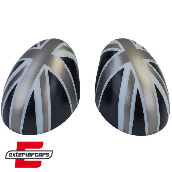 Poklopci poklopca retrovizora Union Jack dizajn (crna/siva) / MINI III F54 F55 F56 F57 (2014-2020) - Slika 2