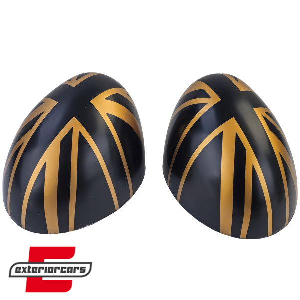 Poklopci poklopca retrovizora Union Jack dizajn (crna/zlatna) / MINI III F54 F55 F56 F57 (2014-2020) - Slika 2