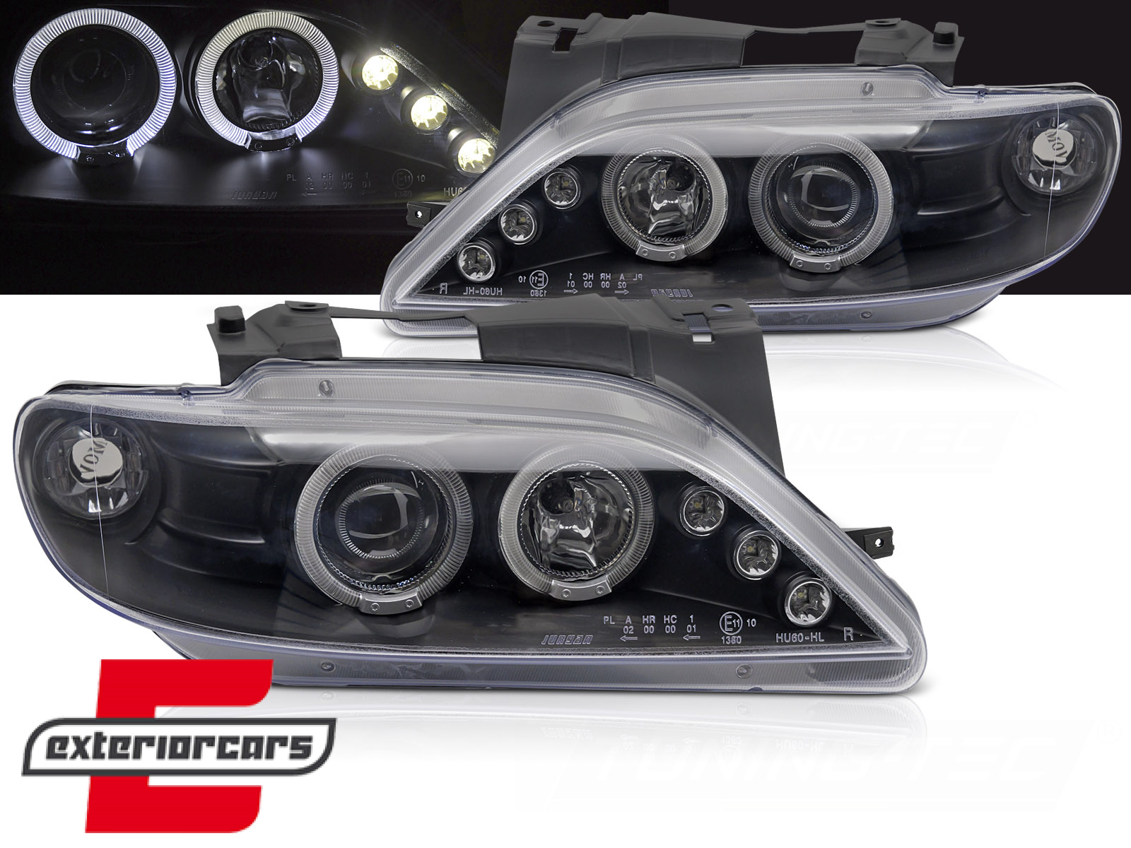 Prednja svjetla Angel Eyes (crna) / Citroen Xsara (1997-2000)