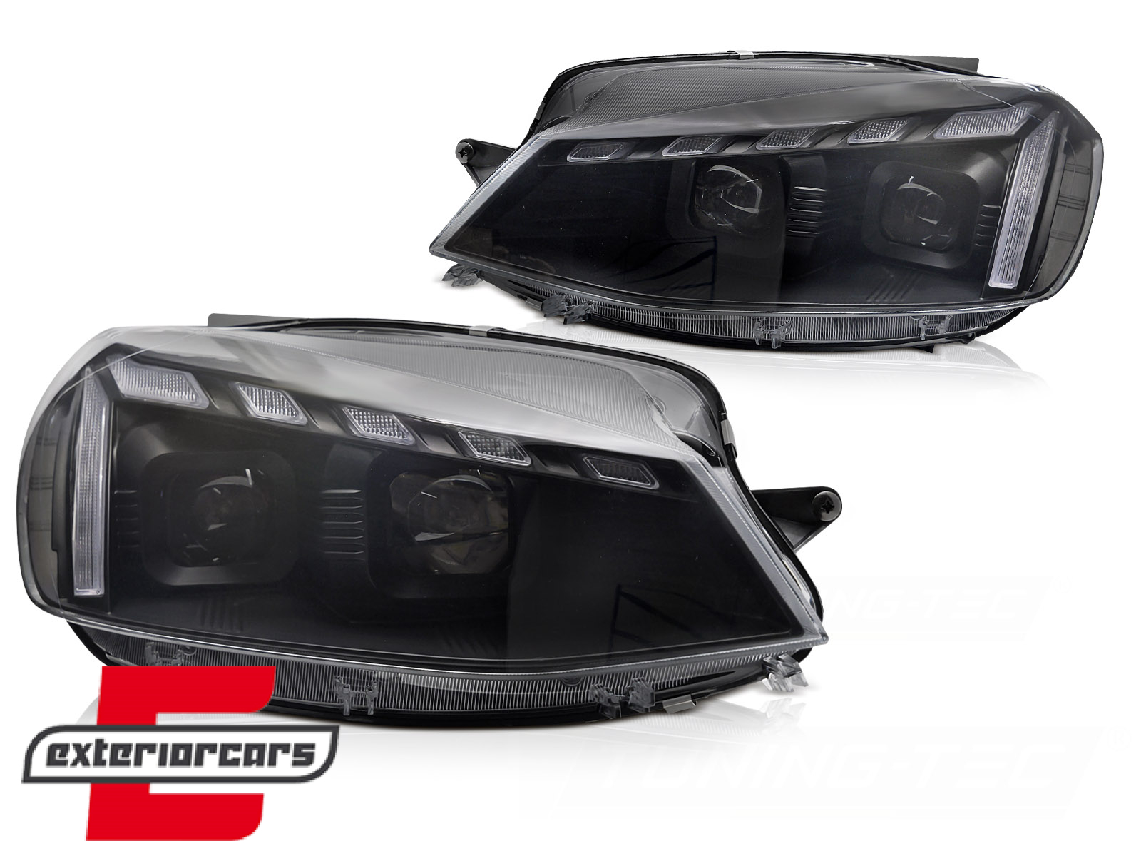 Full LED prednja svjetla LED DRL SEQ žmigavci (crna) / VW Golf 7.5 Facelift (2017-2019) - Slika 2