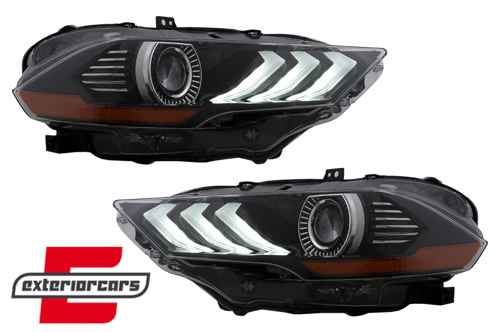 Full LED prednja svjetla RGB DRL SEQ žmigavci (crna) / Ford Mustang VI Facelift (2018-2022) - Slika 2