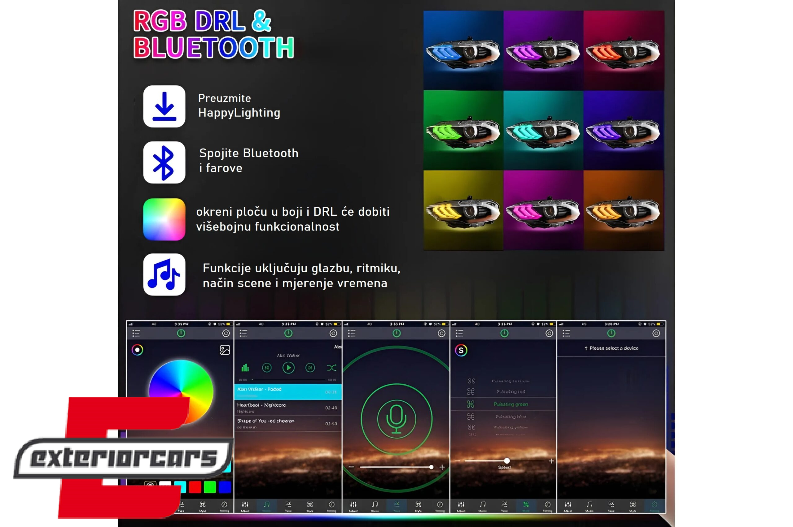 Full LED prednja svjetla RGB DRL SEQ žmigavci (crna) / Ford Mustang VI Facelift (2018-2022) - Slika 17