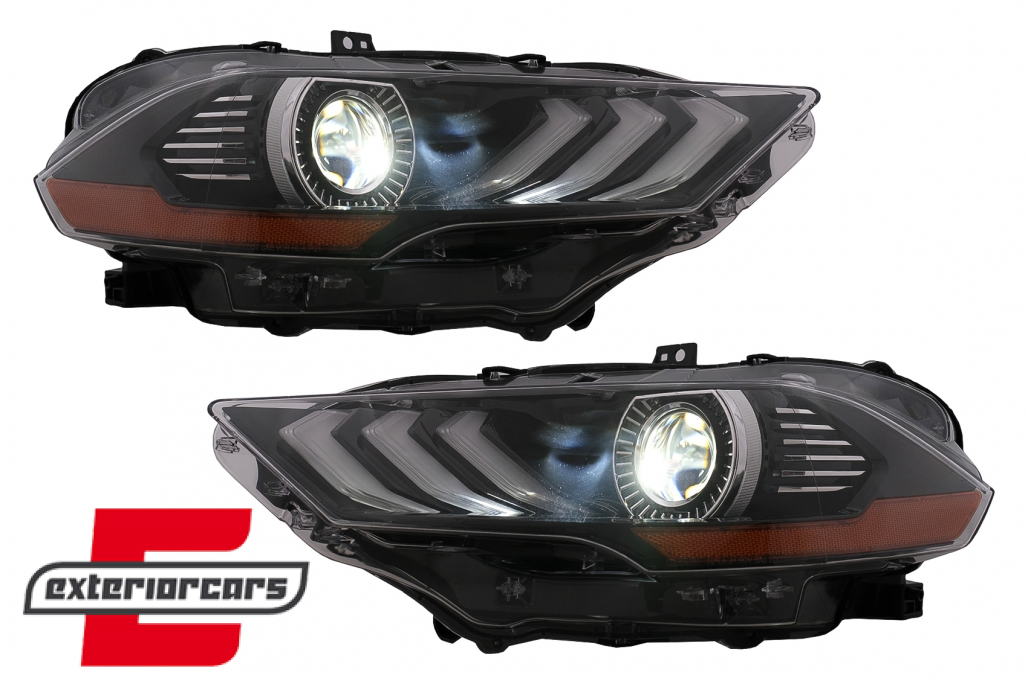 Full LED prednja svjetla RGB DRL SEQ žmigavci (crna) / Ford Mustang VI Facelift (2018-2022) - Slika 6