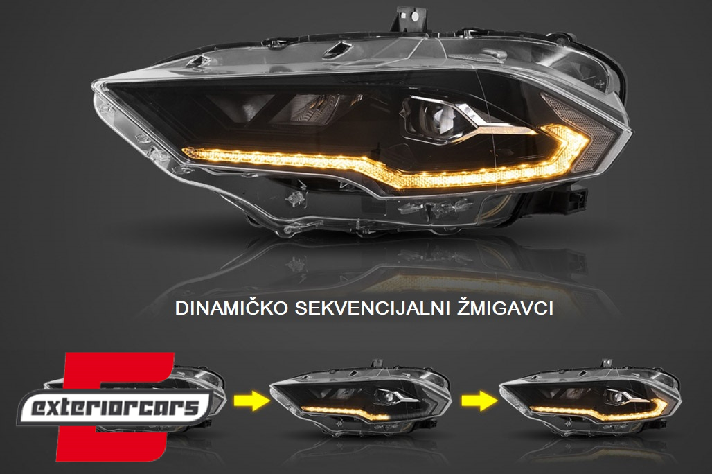 Full LED prednja svjetla SEQ žmigavci (crna) / Ford Mustang VI Facelift (2018-2023) - Slika 18