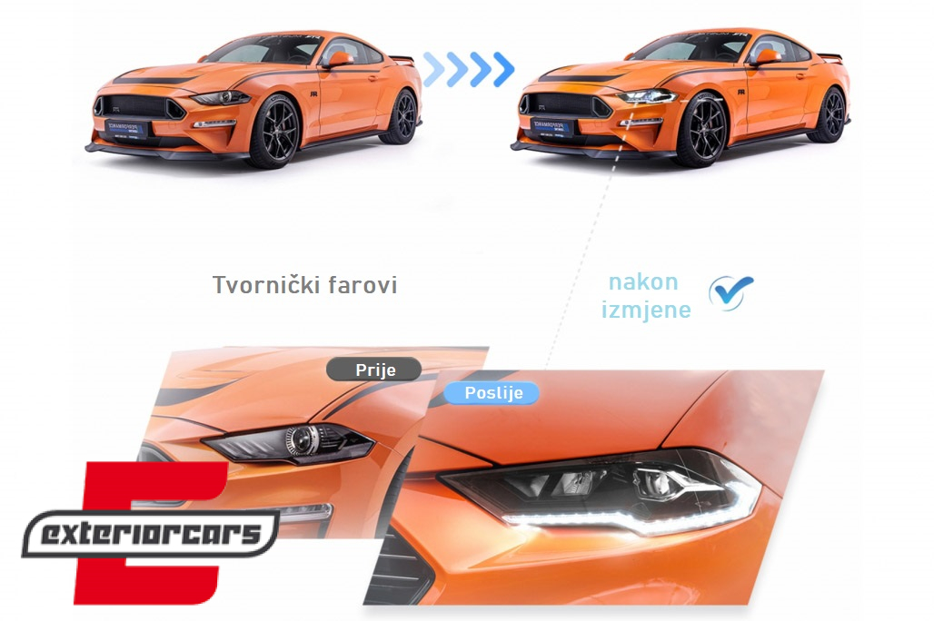 Full LED prednja svjetla SEQ žmigavci (crna) / Ford Mustang VI Facelift (2018-2023) - Slika 20
