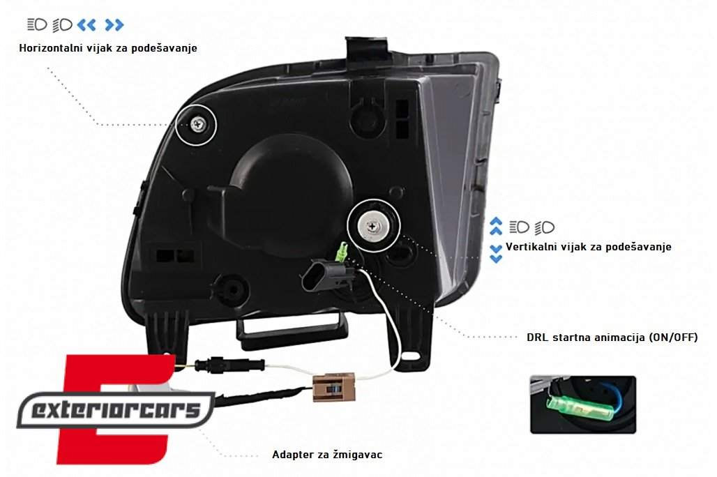 Full LED prednji farovi SEQ žmigavci (crna) / Ford Mustang V (2004-2009) - Slika 20