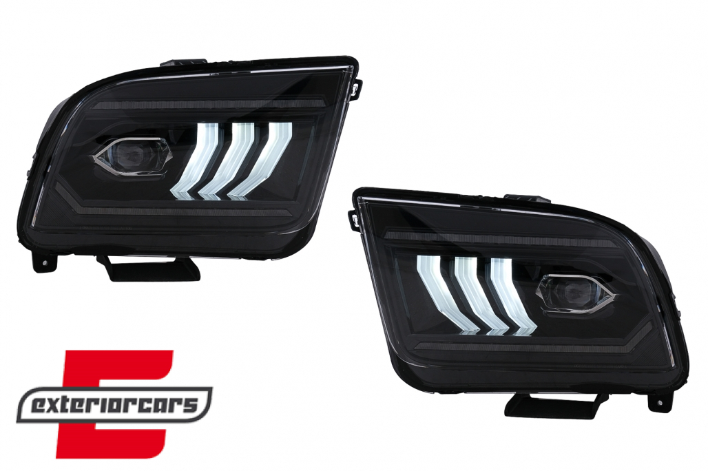 Full LED prednja svjetla SEQ žmigavci (crna) / Ford Mustang V (2004-2009) - Slika 2