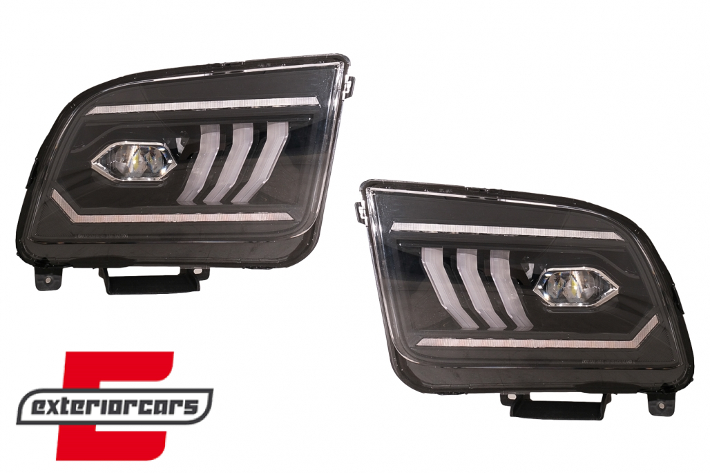 Full LED prednja svjetla SEQ žmigavci (crna) / Ford Mustang V (2004-2009) - Slika 12