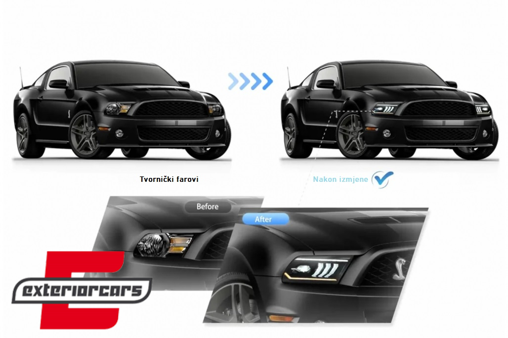 Full LED prednja svjetla SEQ žmigavci (crna) / Ford Mustang V (2004-2009) - Slika 20