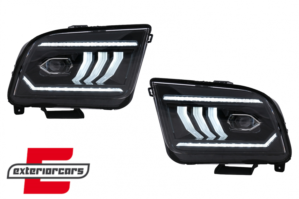 Full LED prednja svjetla SEQ žmigavci (crna) / Ford Mustang V (2004-2009) - Slika 6