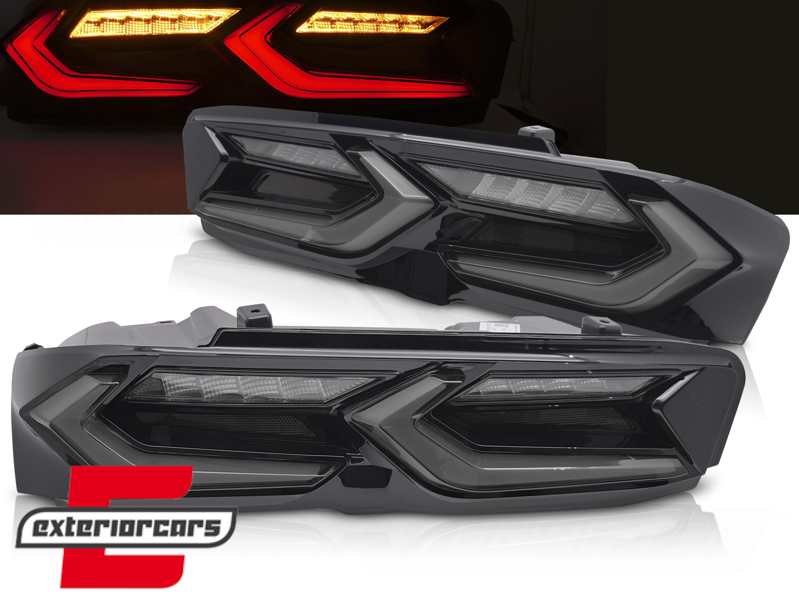 Full LED stražnja svjetla SEQ žmigavci (smoke/crna) / Chevrolet Camaro (2019-2024)