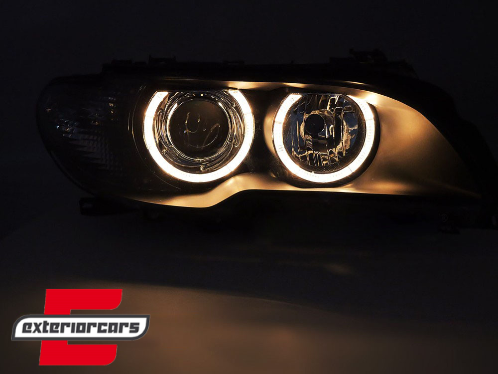 Prednja svjetla Angel Eyes Xenon (crna) / BMW serije 3 E46 Coupe Cabrio (2003-2006) - Slika 4