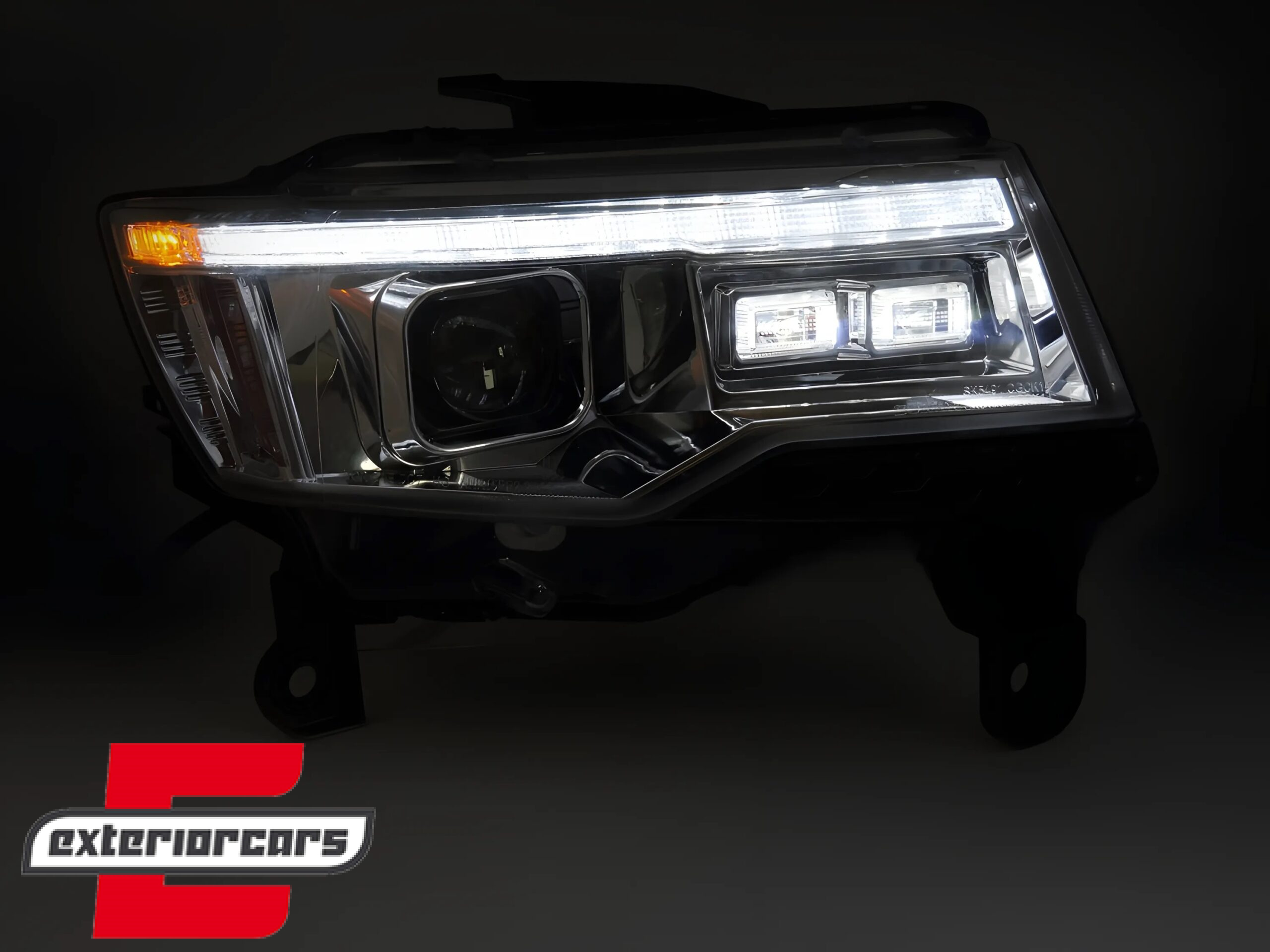 Prednja svjetla LED DRL SEQ žmigavci TubeLight dizajn XENON (chrome) / Jeep Grand Cherokee WK2 Facelift (2014-2021) - Slika 3