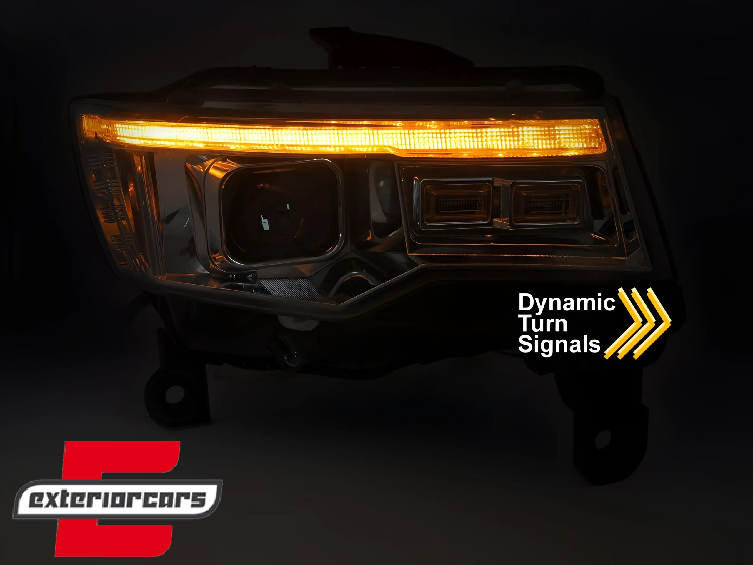 Prednja svjetla LED DRL SEQ žmigavci TubeLight dizajn XENON (chrome) / Jeep Grand Cherokee WK2 Facelift (2014-2021) - Slika 4