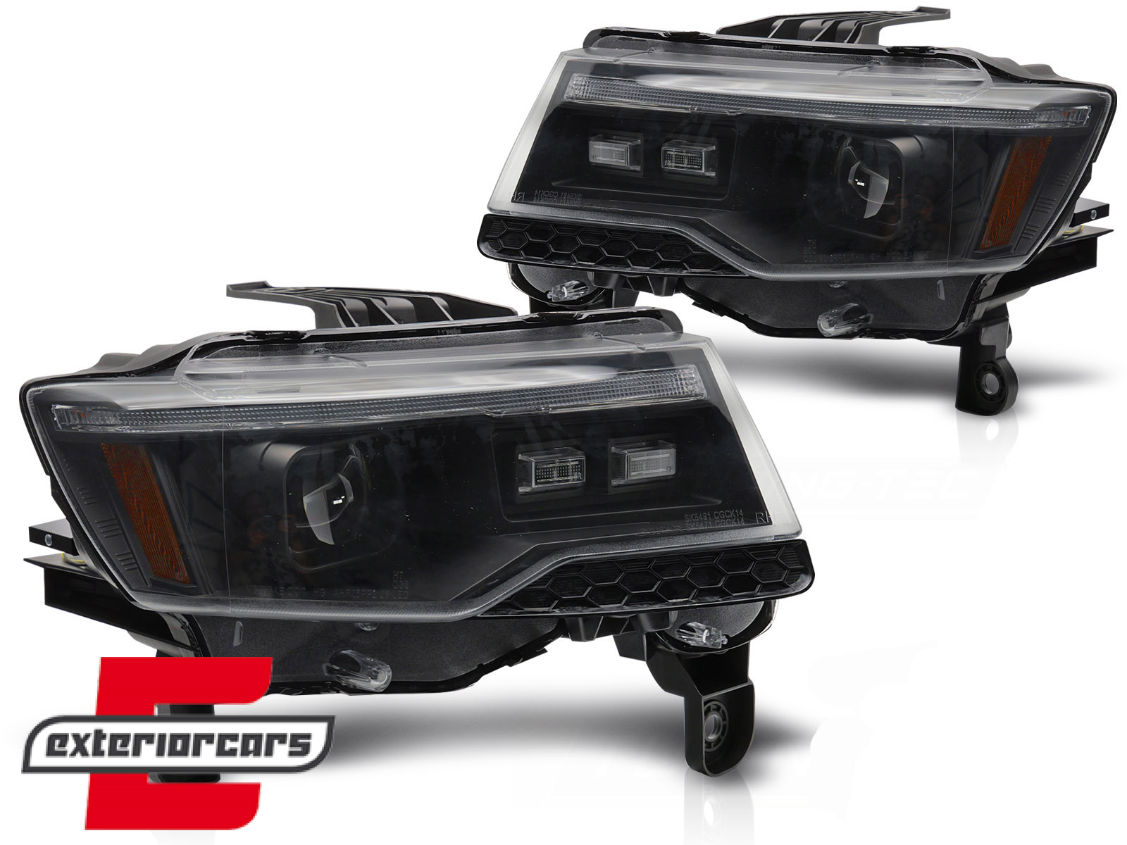 Prednja svjetla LED DRL SEQ žmigavci TubeLight dizajn XENON (crna) / Jeep Grand Cherokee WK2 Facelift (2014-2021) - Slika 2