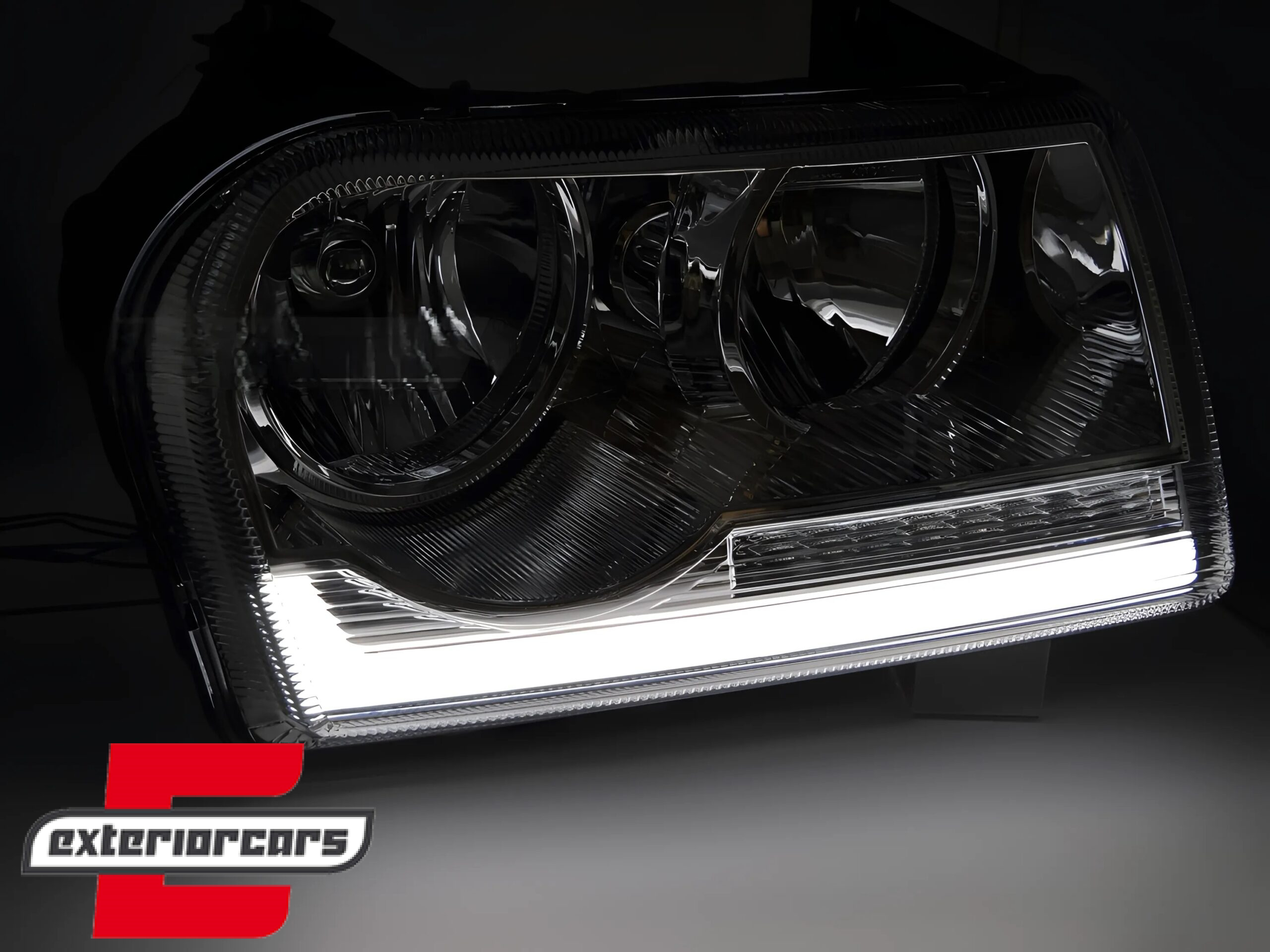 Prednja svjetla SEQ žmigavci TubeLight dizajn (chrome) / CHRYSLER 300C (2005-2008) - Slika 3