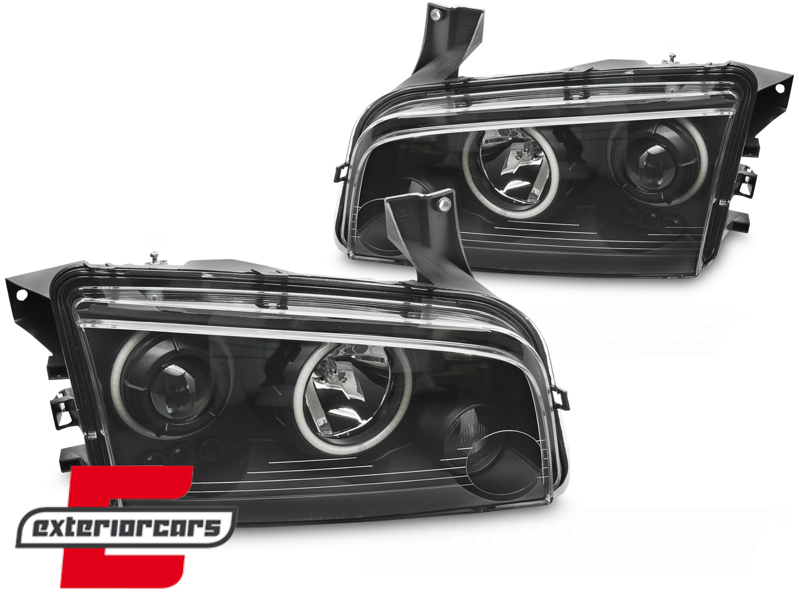 Prednja svjetla Angel Eyes (crna) / DODGE CHARGER LX (2006-2010) - Slika 2