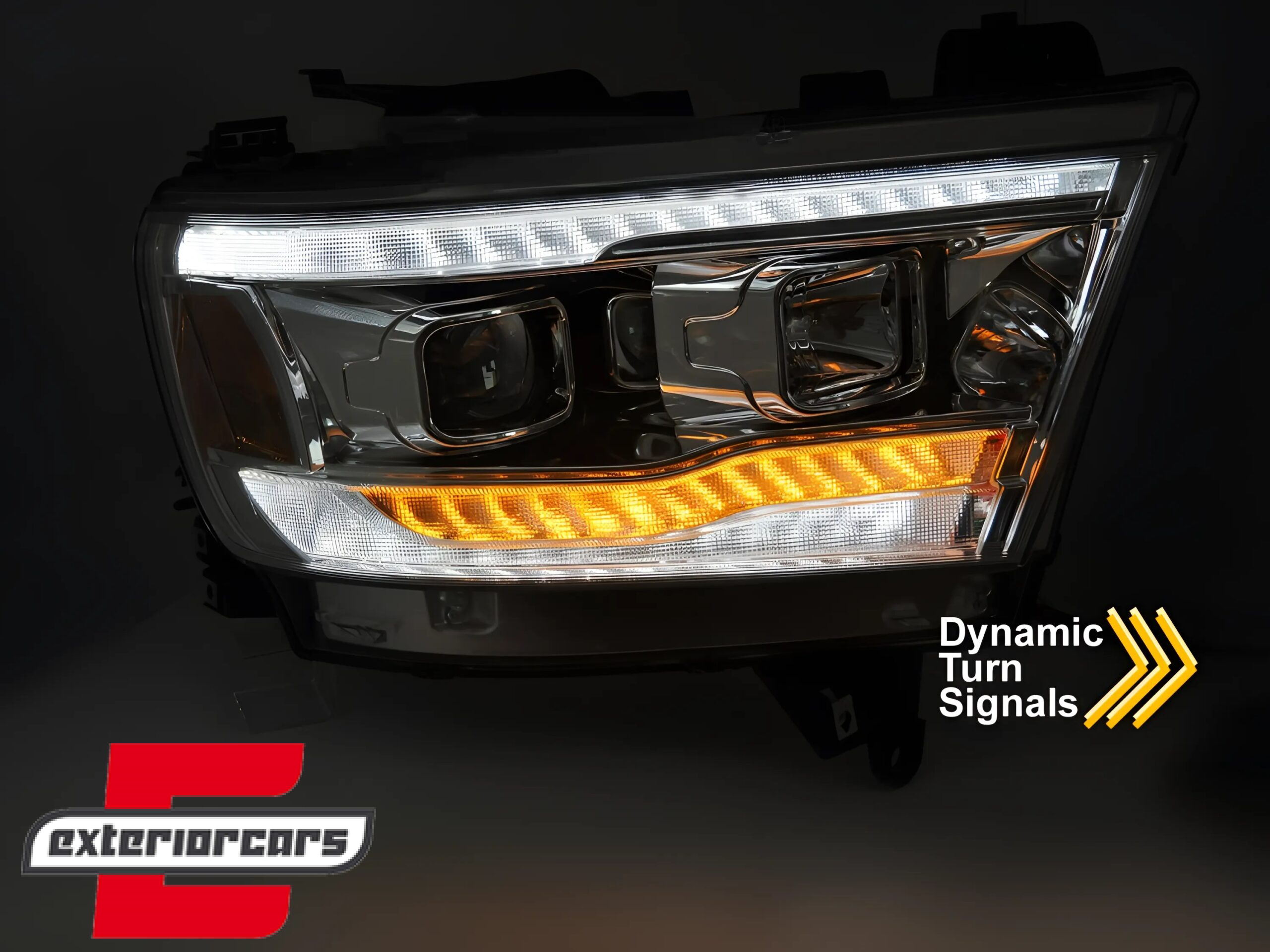 Prednja svjetla SEQ žmigavci TubeLight dizajn (chrome) / DODGE RAM (2019-2022) - Slika 4