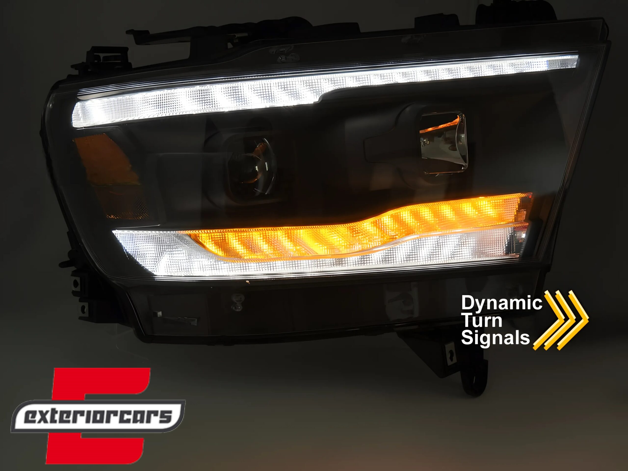 Prednja svjetla SEQ žmigavci TubeLight dizajn (crna) / DODGE RAM (2019-2022) - Slika 4