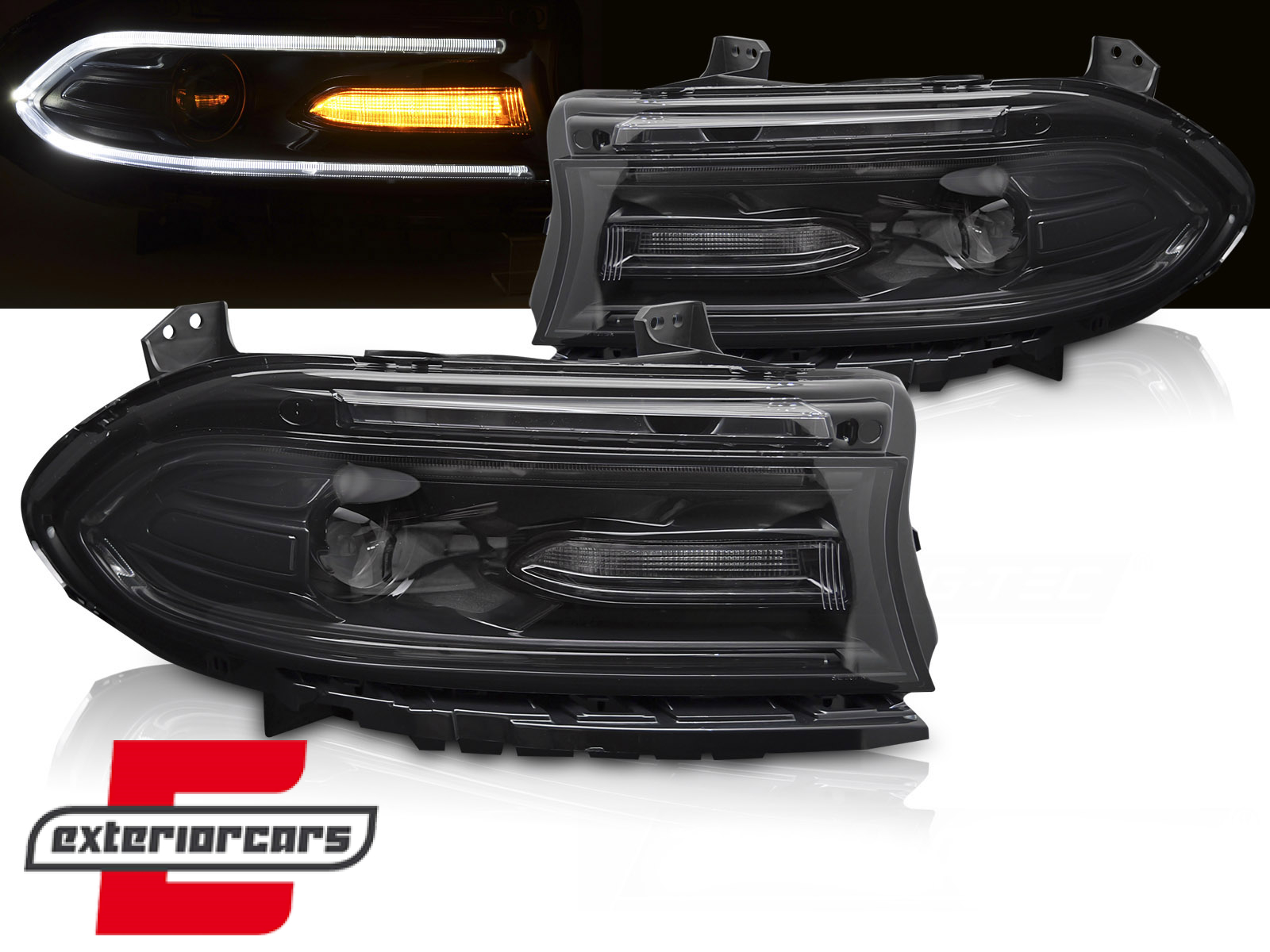 Prednja svjetla LED TruDRL (crna) / Dodge Charger (2014-2023)