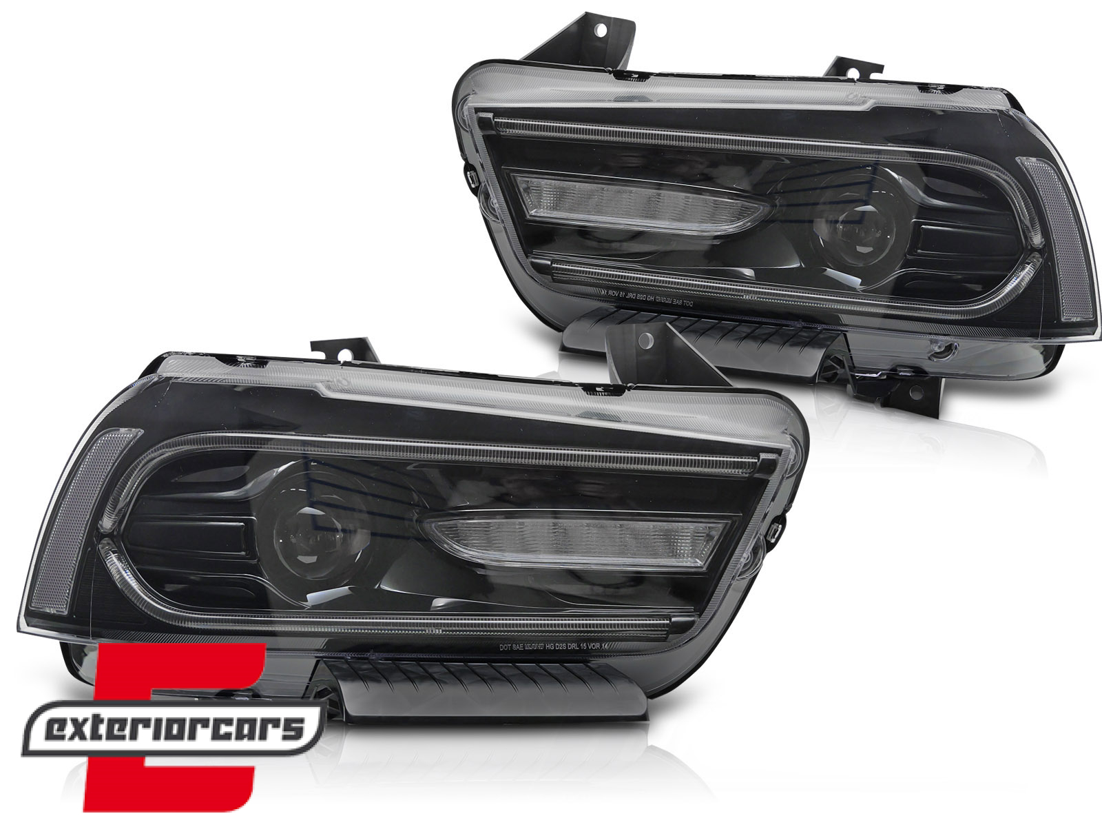 Prednja svjetla LED TruDRL SEQ žmigavci (crna) / Dodge Charger (2011-2015) - Slika 2