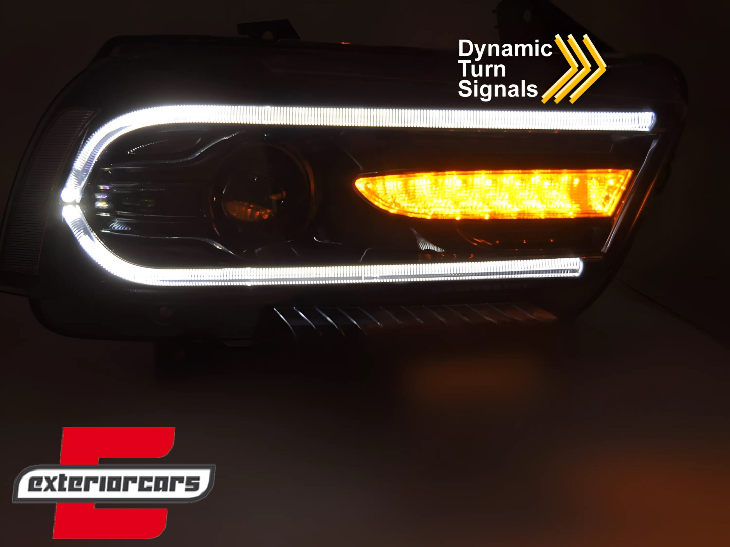 Prednja svjetla LED TruDRL SEQ žmigavci (crna) / Dodge Charger (2011-2015) - Slika 4