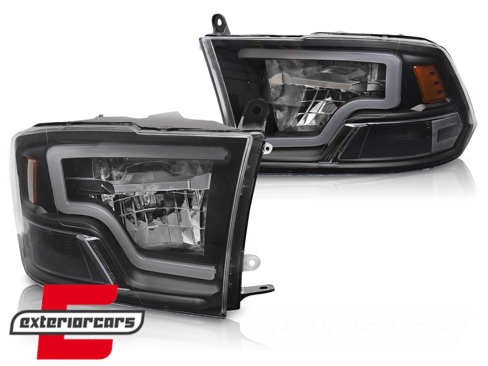 LED prednja svjetla TubeLight dizajn (crna) / DODGE RAM (2009-2018) - Slika 2
