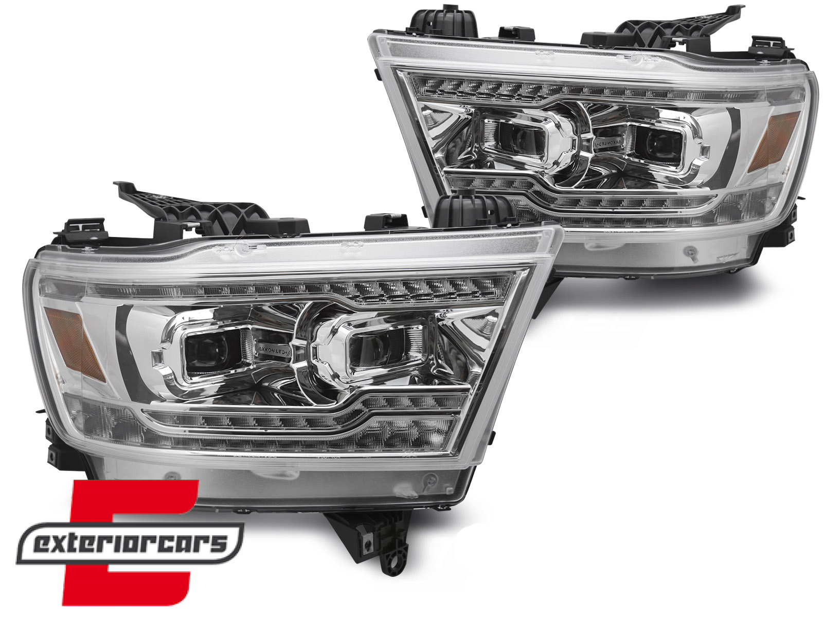 Full LED prednja svjetla SEQ žmigavci (chrome) / DODGE RAM (2019-2022) - Slika 2
