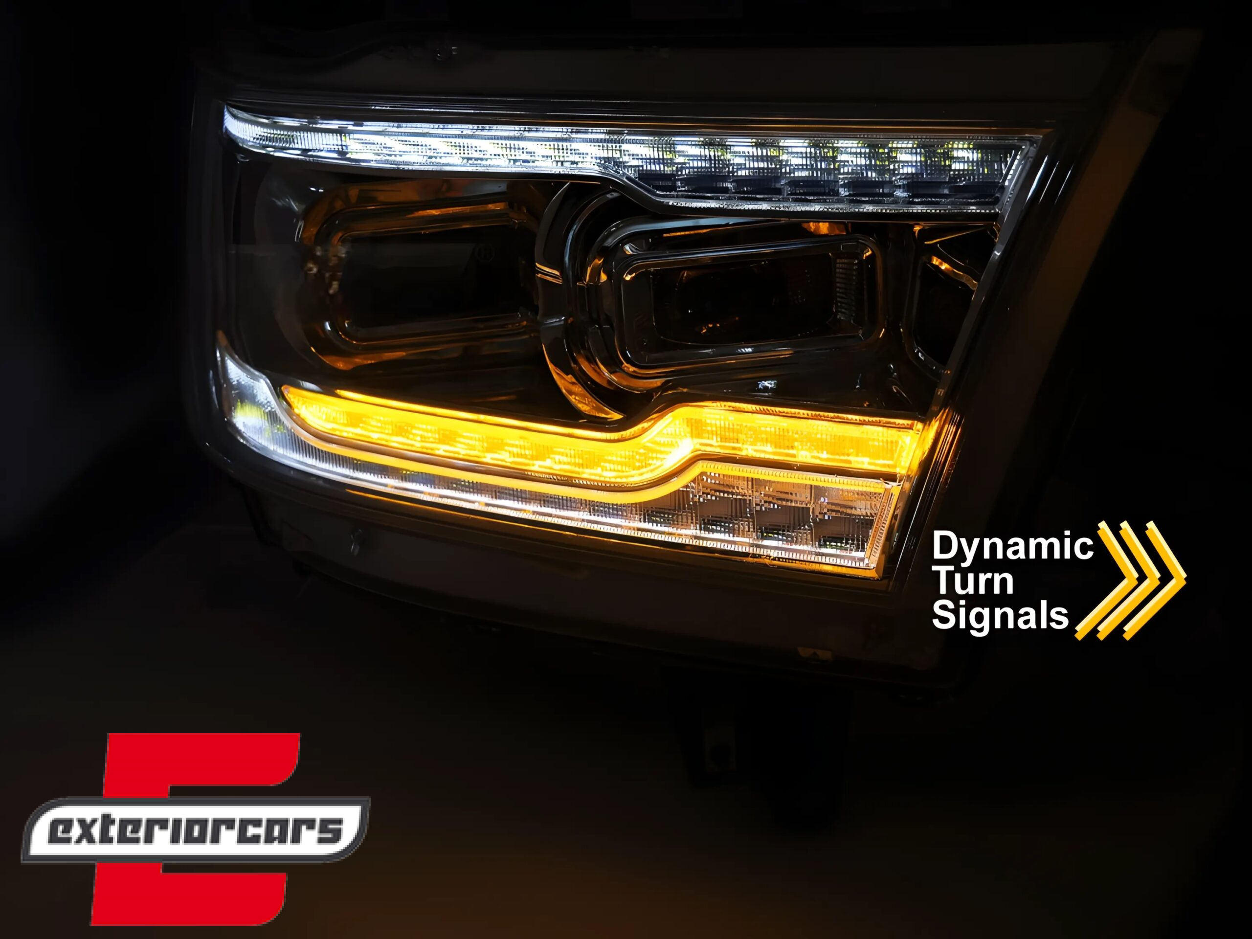 Full LED prednja svjetla SEQ žmigavci (chrome) / DODGE RAM (2019-2022) - Slika 4