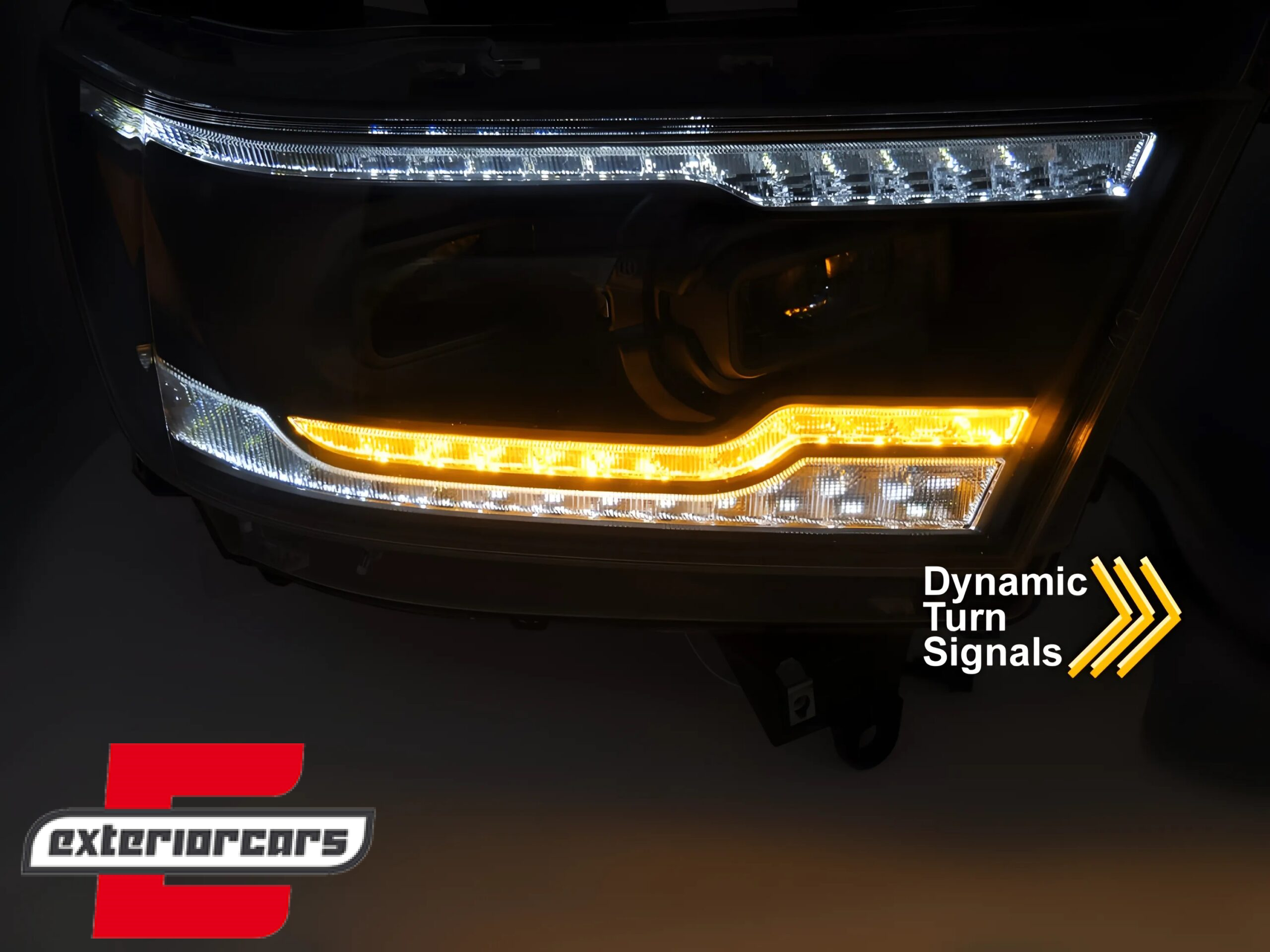 Full LED prednja svjetla SEQ žmigavci (crna) / DODGE RAM (2019-2022) - Slika 4
